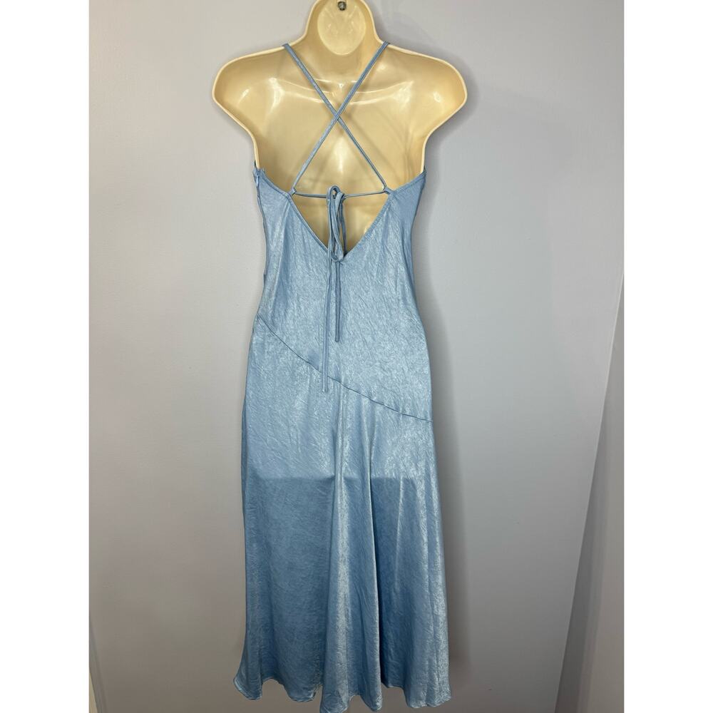 Hello Molly Drinks On Me Midi Slip Midi Dress Blue Women's S New - Picture 3 of 15